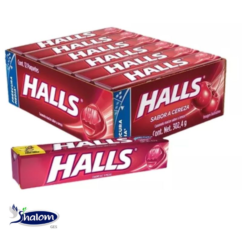 [EC895] Mentas Halls Cherry Tubo Caja*12Un