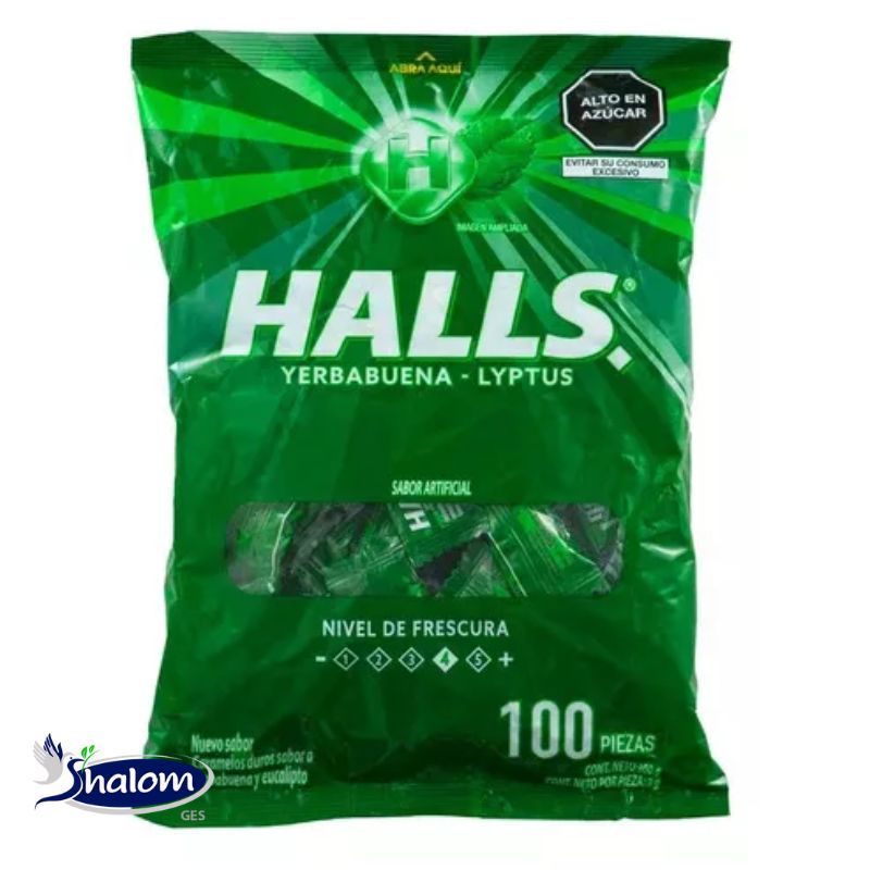 [EC889] Mentas Halls Pepa Yerbabuena Bolsa*100Un