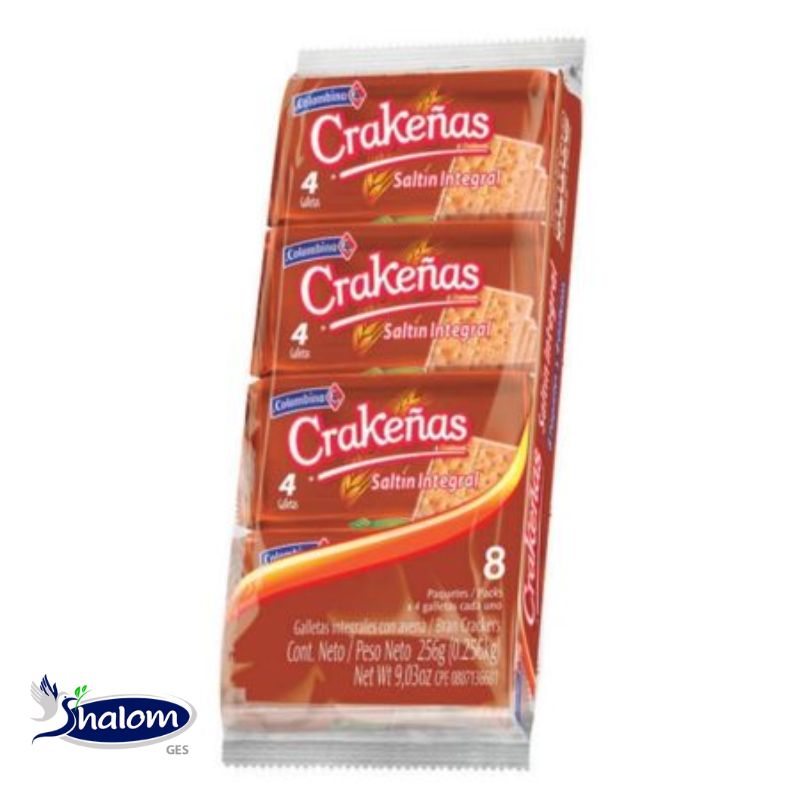 [EC1307] Galleta Crakeñas Saltin Integral *8Un *32Grs