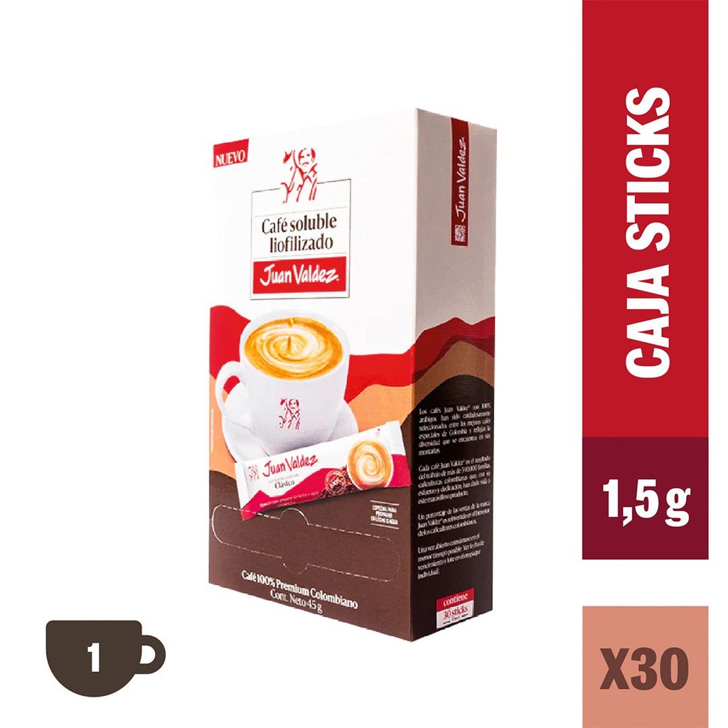 [EC8490] Cafe Liofilizado Juan Valdez Stick*30 Unds *1.5Gr 