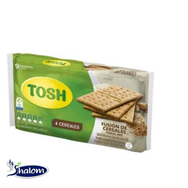 GALLETAS FIBRA INTEGRAL TOSH X28.5GR - PAQUETE X 9