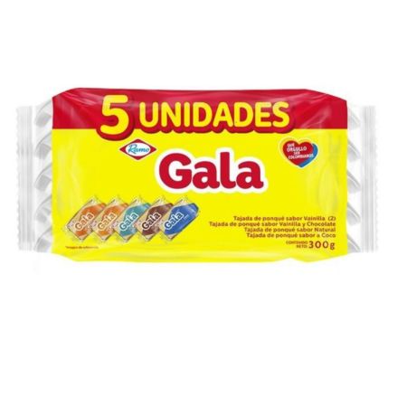 PONQUE GALA X60GR SABORES SURTIDOS - PAQUETE X 5 
