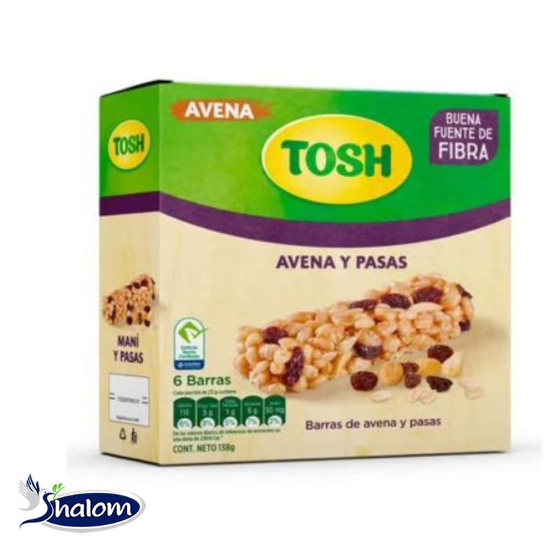 [EC2953] Barra Tosh Avena Pasas *6Und*23Gr