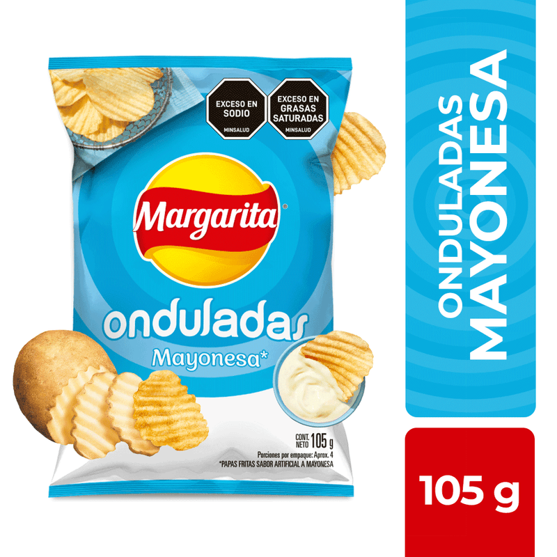 PAPAS MARGARITA ONDULADAS MAYONESA 105G