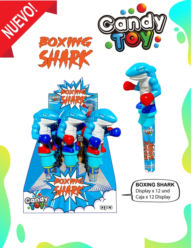 [EC] CANDY TOY BOXING SHARK - 12 UND