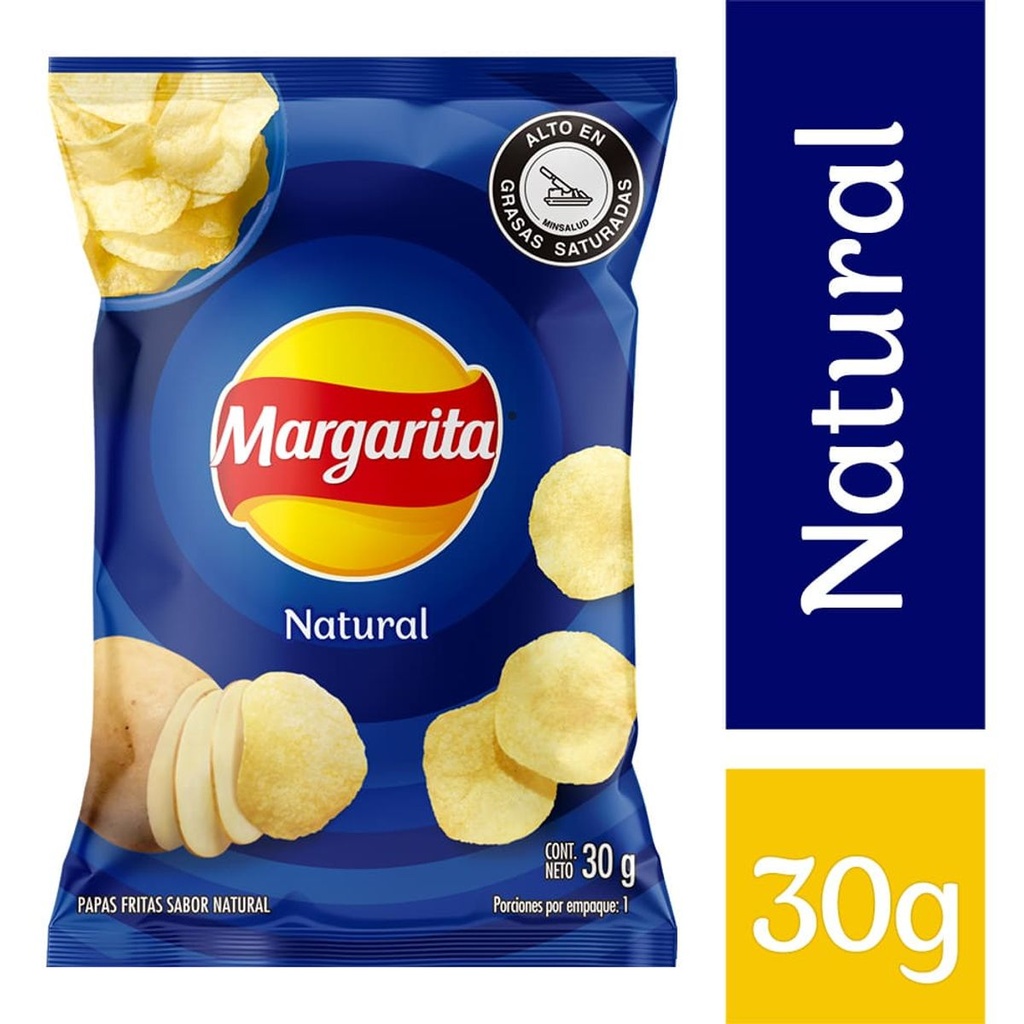 PAPAS MARGARITA NATURAL 25G x12