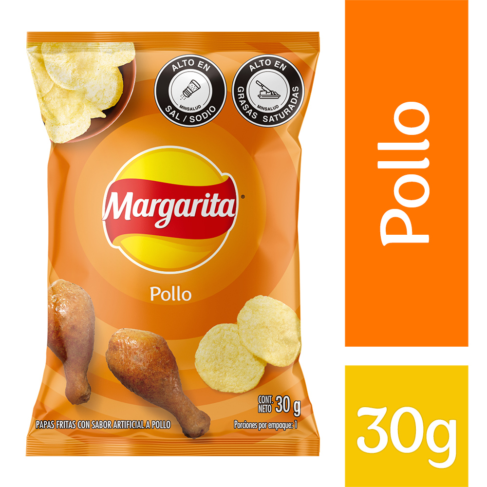 PAPAS MARGARITA POLLO 25G X 12 - BOLSA