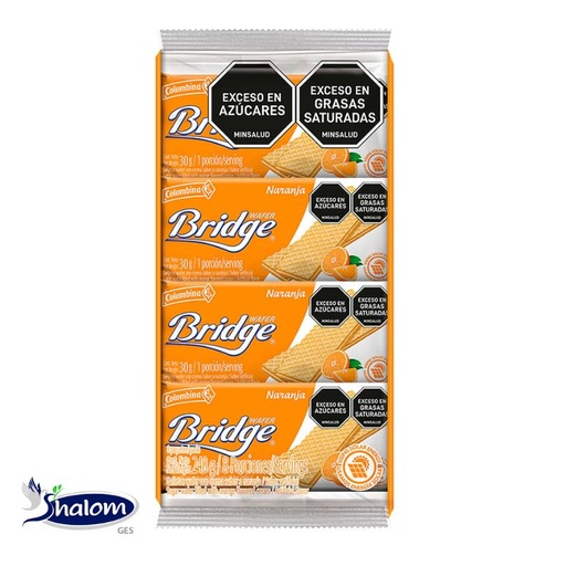 [EC1247] Galleta Bridge Ind Naranja *10Un