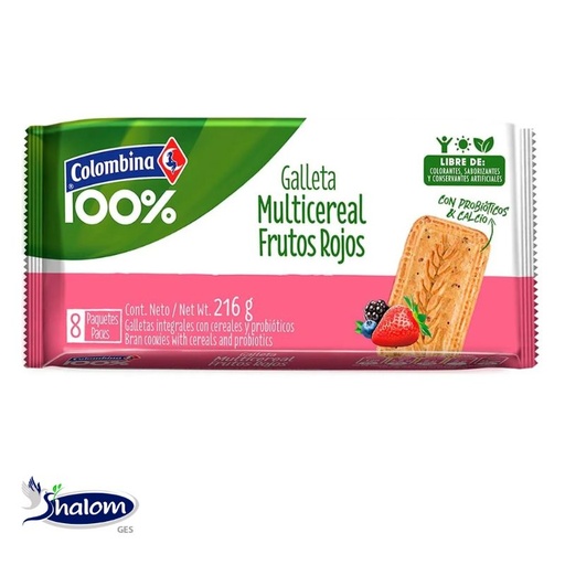 [EC9947] Galleta Colombina Multicereal Frutos Rojos *8 unds  