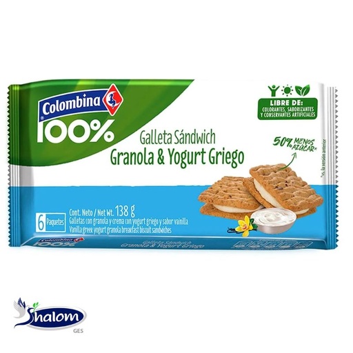 [EC9952] Galleta Colombina Sandwich Yogurt Griego *6 unds  