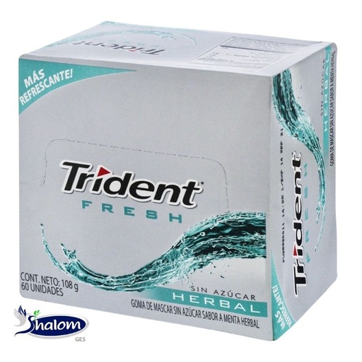 [EC444] Chicle Trident Fresh Herbal Caja*60Un