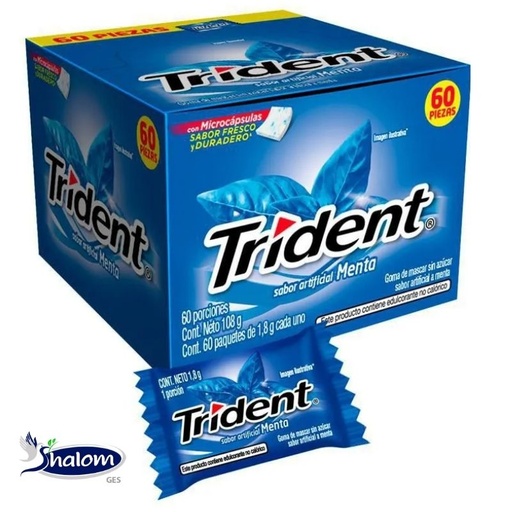 [EC454] Chicle Trident Menta Caja*60Un