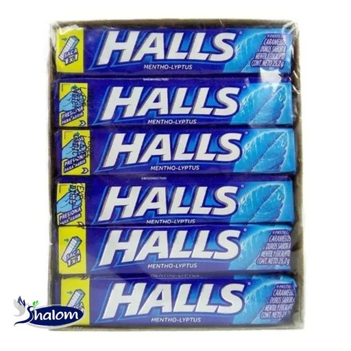 [EC894] MENTA EN BARRA HALLS  X25.2GR - CAJAX12 