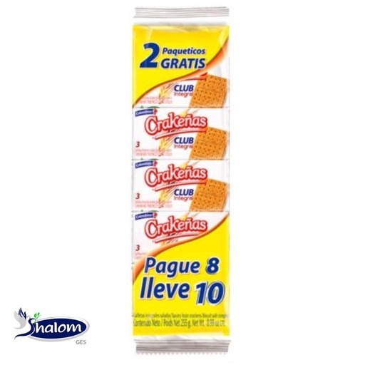 [EC1292] Galleta Crakeñas Club Integral *10Un