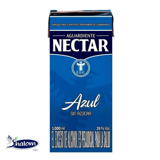 [EC1764] Aguardiente Nectar Azul Sin Azucar Tetra Pack *1000Ml