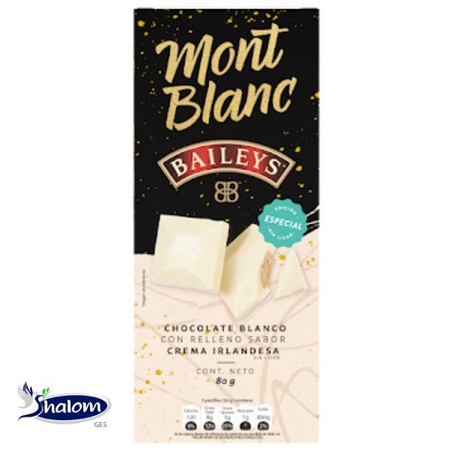[EC7805] Chocolatina Montblanc Baileys Blanc *80Gr *10Unds
