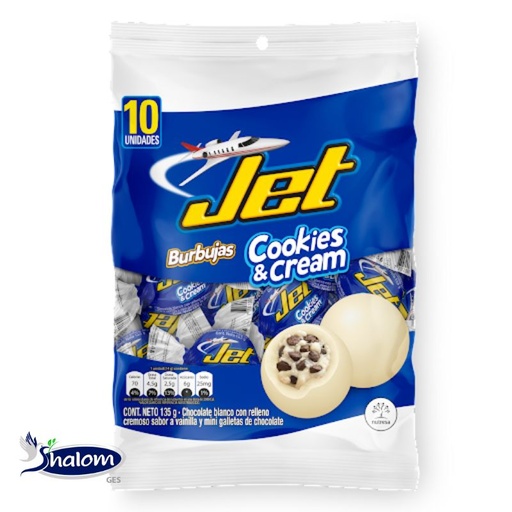 [EC8605] Chocolatina Jet Burbujas Cyc Blanco 10Und *13.5Gr