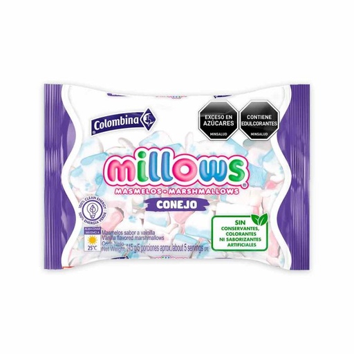 [EC1082] Masmelos Millows Conejos 145Gr * 12p