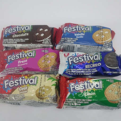 [EC1097] GALLETA FESTIVAL X36GR SABORES SUTIDOS