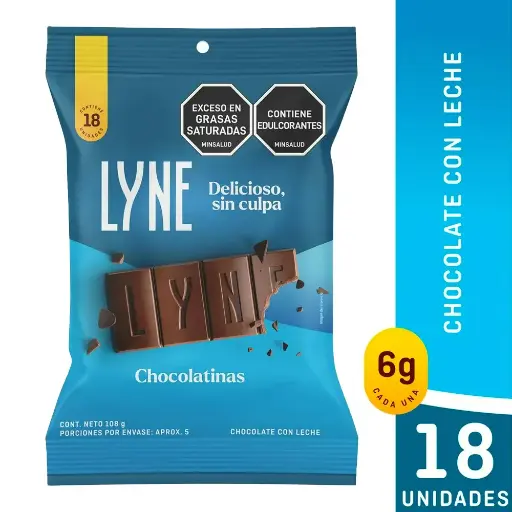 [EC1432] CHOCOLATINA JET LYNE LECHE 18 UN X 6 GRS  