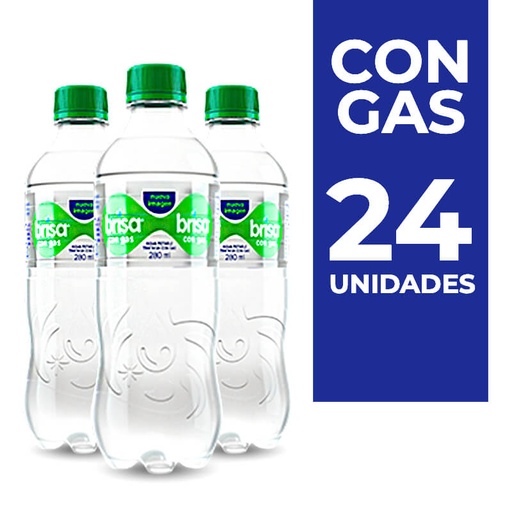 [EC1571] AGUA BRISA GAS PET 600 ML *24 UNDS