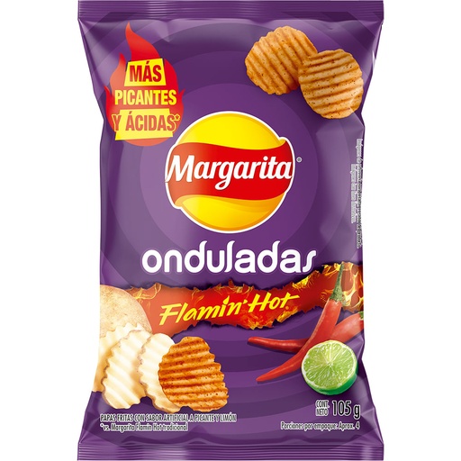 [EC1610] PAPAS MARGARITA ONDULADA FLAMIN HOT 105G