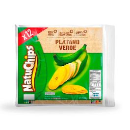[EC1625] NATUCHIPS PLATANO VERDE 38G X 12 - BOLSA