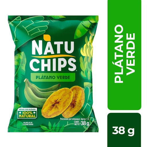 [EC1626] NATUCHIPS PLATANO VERDE 38G x12